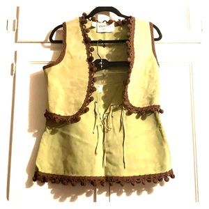 Vintage Suede Mini Skirt and Vest